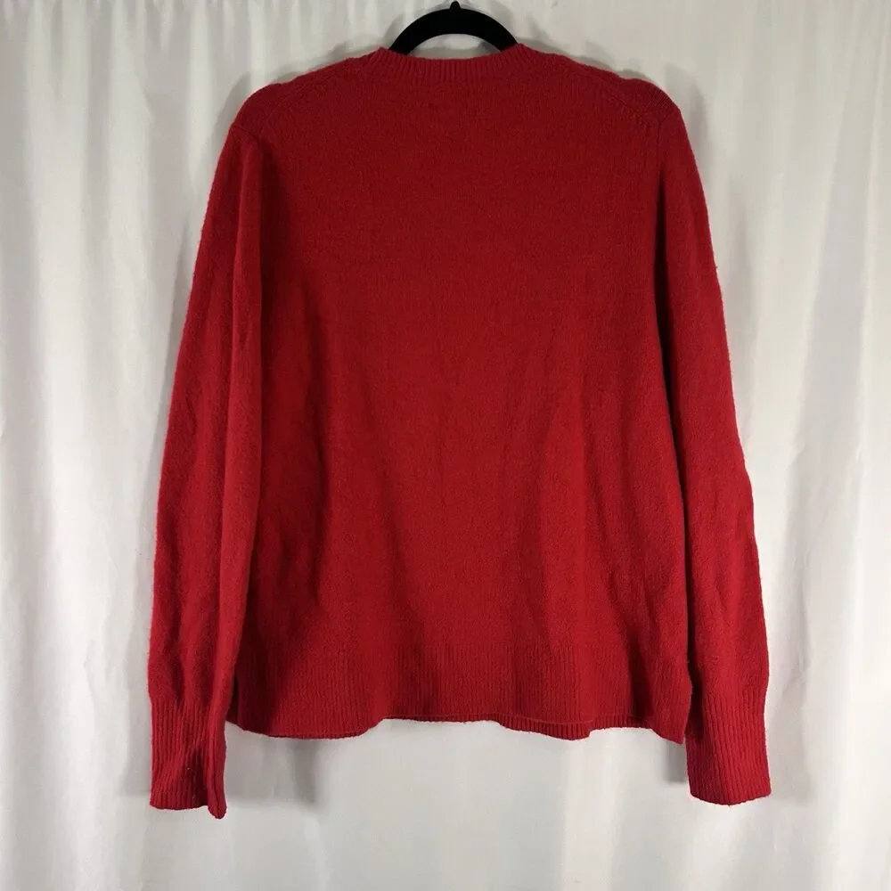 J. Crew Extra Soft Sweater Women's XL Red Knit Crew Neck Stretch Pullover